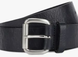 Matte Finish Plain Mens Black Leather Belt, Technics : Machine Made