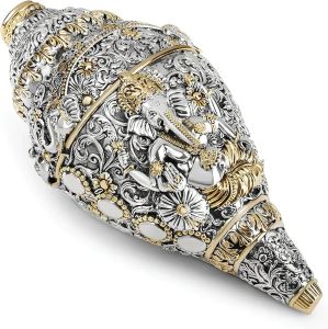 Silver Plated Ganesha Shankh