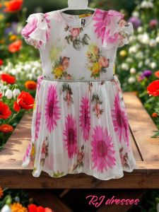 Sunflower Printed Girls Frock Sunflower Printed Girls Frock