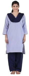 Polyester-Cotton Blend Ladies Housekeeping Uniform, Color : Blue