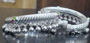 Polished Silver Payal Party Wear, Wedding Wear