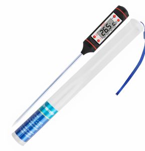 Battery Plastic Food Thermometer, Color : Red, Black