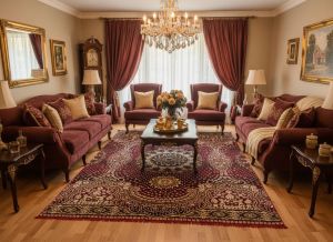 Geometric Wool Room Carpet Traditional, Modern, Bohemian