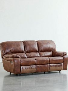 Leatherette Wooden 3 Seater Sofa Classic