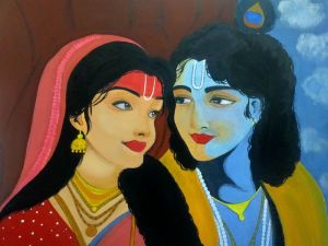 Shri Radhika Shyam Govinda Canvas Wall Painting