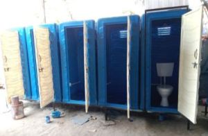 Polished FRP Portable Toilet, Color : Blue, White