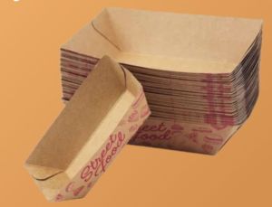 Paper Boat Trays, Color : Brown for Food Serving