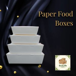 Paperboard Paper Food Boxes, Color : White