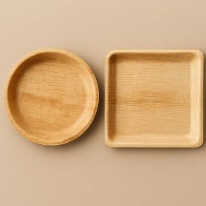 Adequately Cleaned Dried Areca Leaf Plates For Serving Food