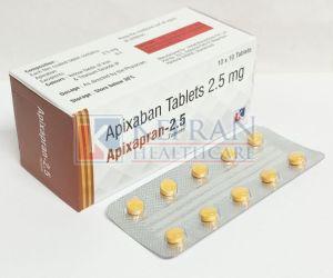 Apixapran 2.5mg Apixaban Tablets, Packaging Type : Strips