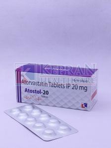 ATOSTOL-20 Atorvastatin 20 Tablets, Packaging Type : Box