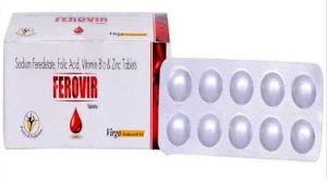 Ferovir Sodium Feredetate Folic Acid Tablets, Packaging Type : Strip