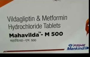 Mahavilda M 500mg Vildagliptin Metformin Hydrochloride Tablets