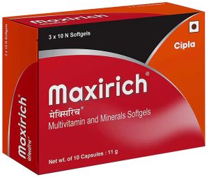 Maxirich Multivitamin Softgel Capsules, Color : Red
