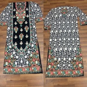 ladies floral panel georgette long kurti