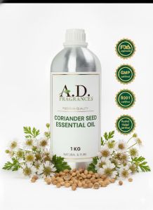 A.d. Fragrances Leaves Coriander Seed Essential Oil, Form : Liquid