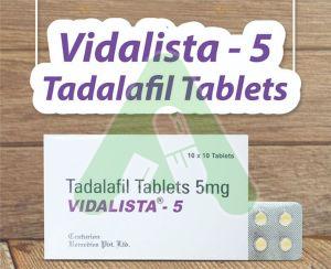 Vidalista 5 Mg Tablets, Packaging Type : Box, Packing Size : 10*10