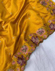 Tusser Cutwork Silk Saree