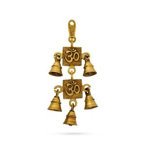 Giri Polished Brass Hanging Bells, Color : Golden for Worship Use