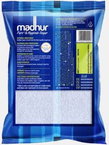 Refined Organic Madhur 1 Kg Pack Sugar, Color : White