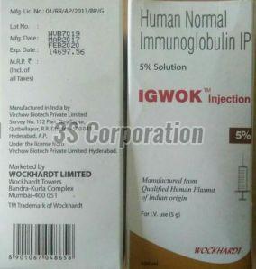 IGWOK HUMAN NORMAL IMMUNOGLOBULIN 5%, Grade Standard : Medicine Grade