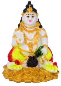 Zart Color Coated Polyresin Kuber Statue, Color : Multicolor For Home