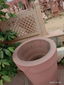 Polished Light Pink Sandstone Dustbin 2.5X2.5