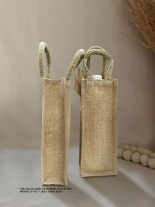 One Bottle Jute Bag, Color : Brown, Closure Type : Open