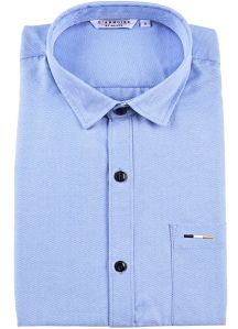 Collar Neck Cotton Mens Office Wear Shirts, Color : Blue