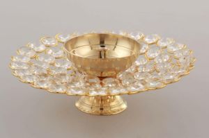 Brass Crystal Diya