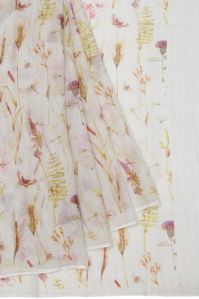 Women Peach Chanderi Silk Saree With Digital Print