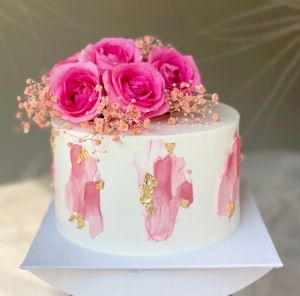 Floral Chocolate Cake, Shape : Round