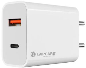 Lapcare 24W Quick Fast Charging With A To C Cable Wall Charger With Type C &AMP;AMP; USB Ports