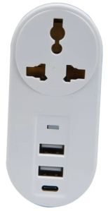 Lapcare White Multiport Travel Charger With 2 USB and 1 Type C Port