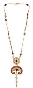 22K Yellow Gold Kundan Necklace