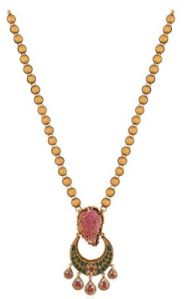 22K Yellow Gold Kundan Necklace-GN-D000788438