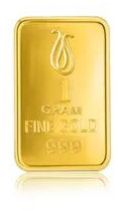 24K, 1g 999 Pure Gold Bar