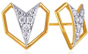 14K Gold Enduring Bond Angular Diamond Earrings