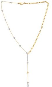 14K Gold Fashionable Drops Diamond Necklace