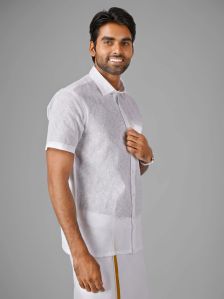 Mono Cotton (White) Shirt Dhoti Set