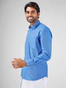 Oxford Cotton Blue Muhurtham Shirt 36 38 40 42 44 46 48