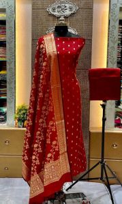 Unstitched Banarasi Silk Suit