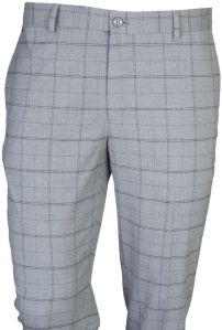 Grey Colored Checks Finish Smart Casual Trousers