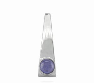 Light Violet Round Cabochon Shaped 5.80 Carats Women  Tanzanite Tie Pins