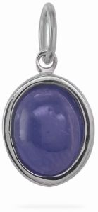 Moderate Violet Oval Cabochon Shaped 2.56 Carats  Women Tanzanite Pendant