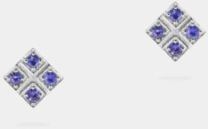 Moderate Violet Round Shaped 0.55 Carats Women Tanzanite Cufflinks Shield