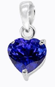 Vivid Blue Heart Shaped 1.79 Carats Women Tanzanite Pendant