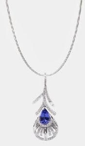 Vivid  Blue Pear Shaped 1.57 Carats Women Tanzanite Pendant