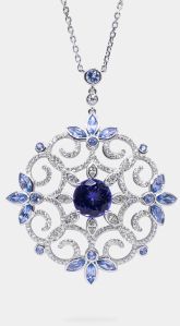 Vivid Violet Oval Shaped 3.90 Carats  Women Tanzanite Pendant with Chain