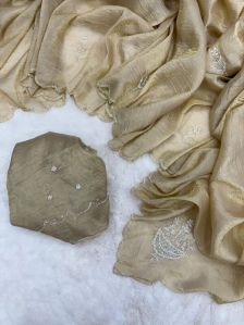 KATDANA HANDWORK SHIMMERY TISSUE SILK SAREE